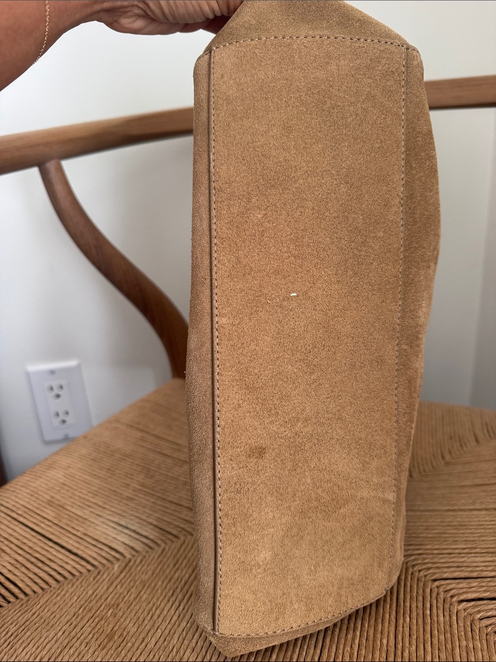Massimo Dutti Suede Tote Bag in Tan - Picture 4 of 7